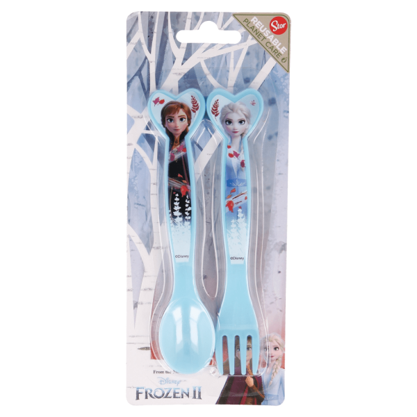 BYFT011841 DISNEY 2 PCS PP CUTLERY SET FROZEN II BLUE FOREST