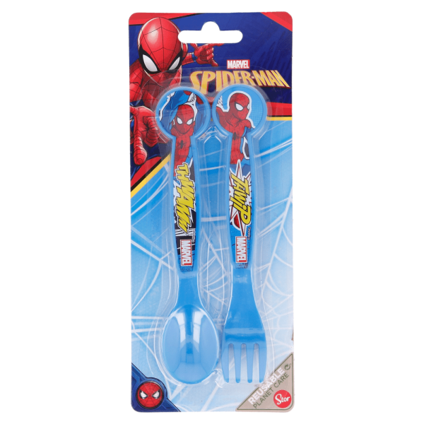 BYFT011844 DISNEY 2 PCS PP CUTLERY SET SPIDERMAN STREETS