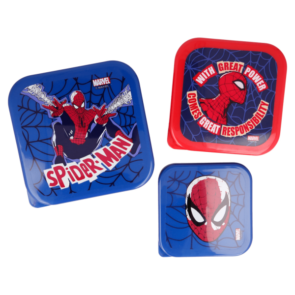 BYFT011868 DISNEY 3 PCS NESTING SNACK BOXES SET SPIDERMAN FULL WEB C