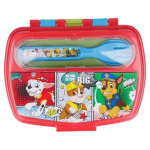 BYFT011874 DISNEY FUNNY SANDWICH BOX WITH CUTLERY PAW PATROL COMIC