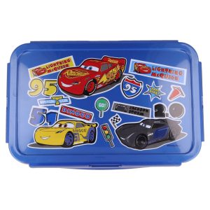 BYFT011876 DISNEY RECTANGULAR FOOD CONTAINER WITH REMOVABLE COMPARTMENTS 1190 ML CARS STICKERS