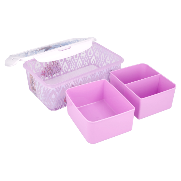 BYFT011878 DISNEY RECTANGULAR FOOD CONTAINER WITH REMOVABLE COMPARTMENTS 1190 ML FROZEN II ELEMENTS D