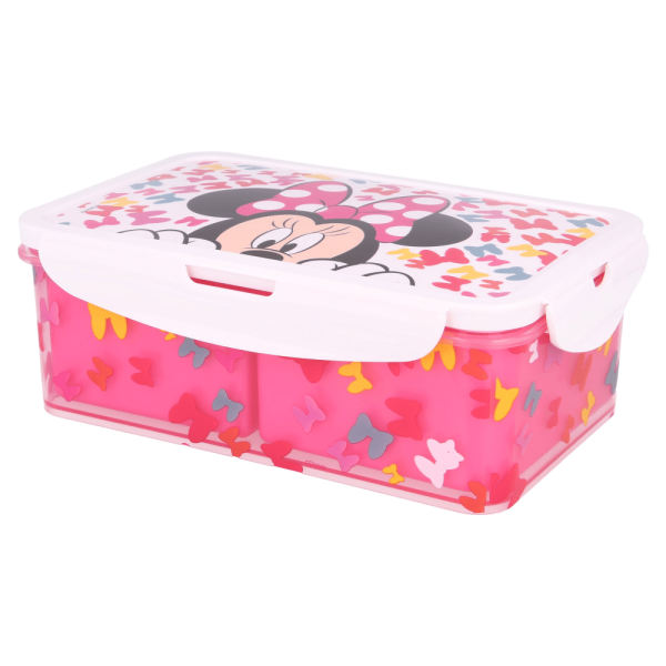 BYFT011880 DISNEY RECTANGULAR FOOD CONTAINER WITH REMOVABLE COMPARTMENTS 1190 ML MINNIE SO EDGY BOWS A