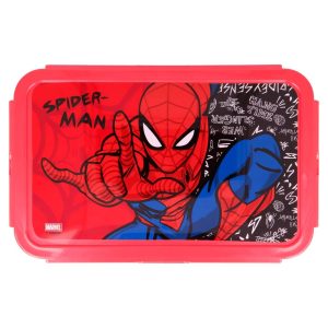 BYFT011881 DISNEY RECTANGULAR FOOD CONTAINER WITH REMOVABLE COMPARTMENTS 1190 ML SPIDERMAN URBAN WEB