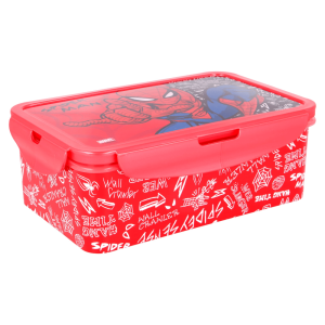 BYFT011881 DISNEY RECTANGULAR FOOD CONTAINER WITH REMOVABLE COMPARTMENTS 1190 ML SPIDERMAN URBAN WEB A