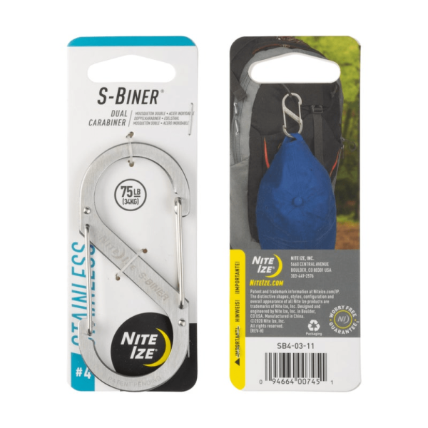 BYFT012489 Nite Ize S Biner Stainless Steel Double Gated Carabiner 4 Stainless D