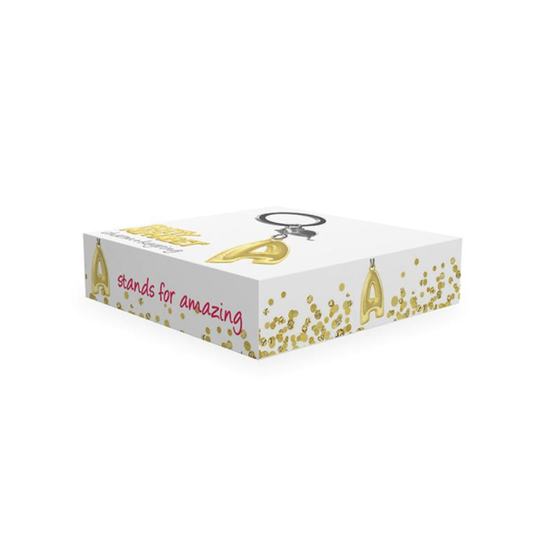 BYFT012870 METALMORPHOSE MTM KEYCHAIN Party Balloon Alphabet A Golden Zinc Alloy Set of 1 MTM10A E