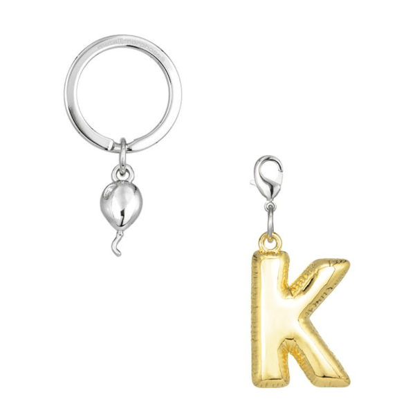 BYFT012878 METALMORPHOSE MTM KEYCHAIN Party Balloon Alphabet K Golden Zinc Alloy Set of 1 MTM10K C