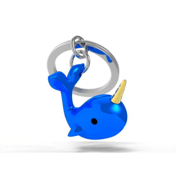 BYFT012884 METALMORPHOSE MTM KEYCHAIN Narwhal Blue Zinc Alloy Set of 1 MTM122 03