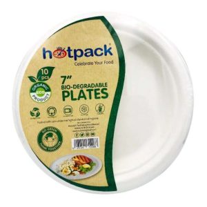 Hotpack 10 Pieces Bio Degradable Paper Pulp Plate 7 Inch