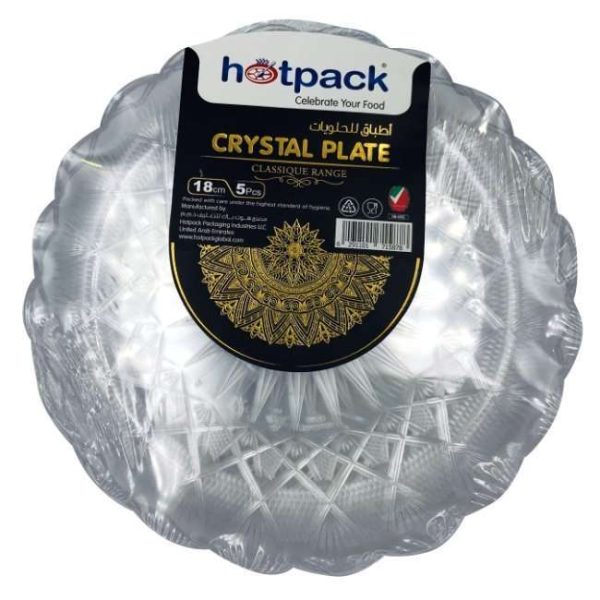 Hotpack 5 Pieces Crystal Plate 18 Centimetre