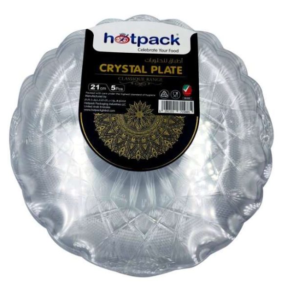 Hotpack 5 Pieces Crystal Plate 21 Centimetre