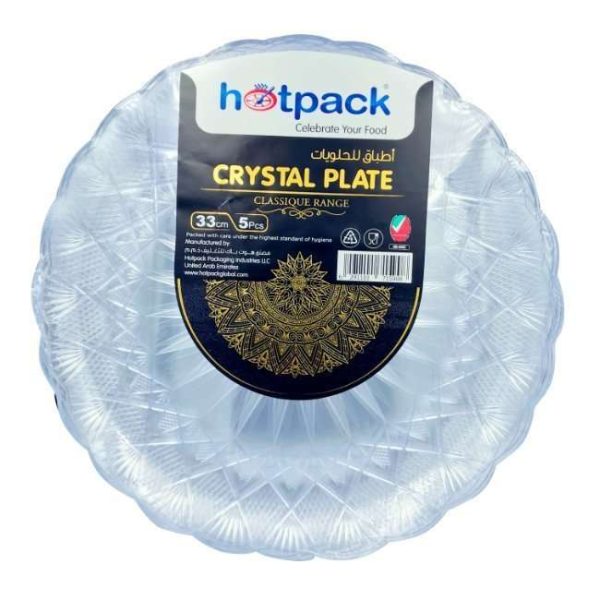 Hotpack 5 Pieces Crystal Plate 33 Centimetre