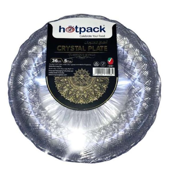 Hotpack 5 Pieces Crystal Plate 36 Centimetre