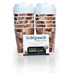 Hotpack Double Wall Cup 12 OzLid 10Pc