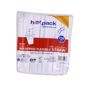 Hotpack Flexible Straw 6Mm 250Pcs Wrapped scaled 1