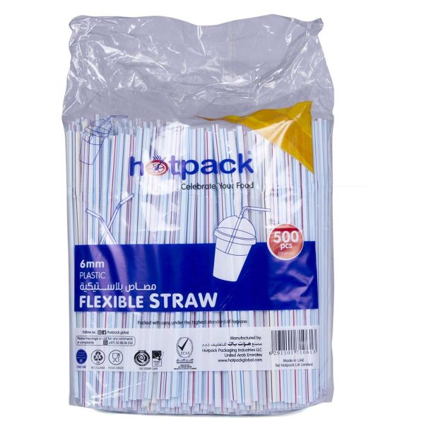 Hotpack Flexible Straw 6Mm 500Pcs