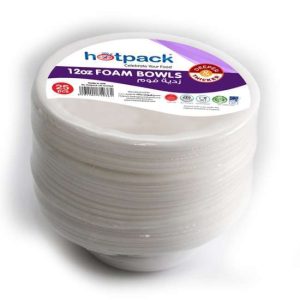 Hotpack Foam Bowls 12 Oz 25Pcs