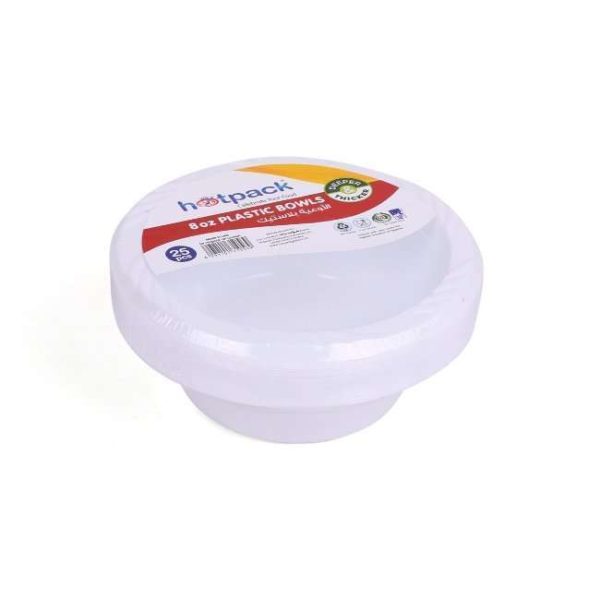 Hotpack Plastic Bowls 8Oz 25 Pcs