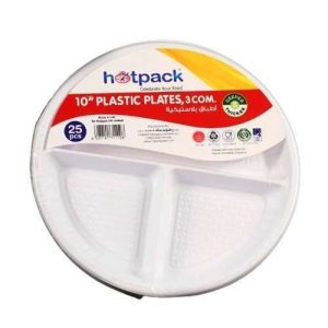 Hotpack Plastic Round Plate 10 3 Div 25Pcs removebg preview