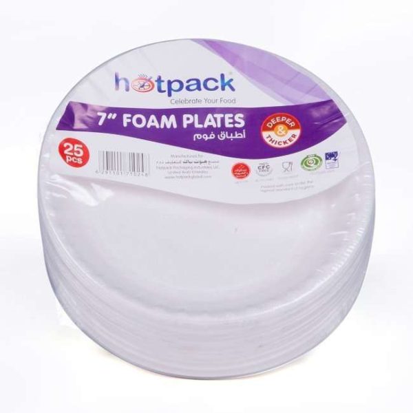 Hotpack Round Foam Plate 7 25Pcs