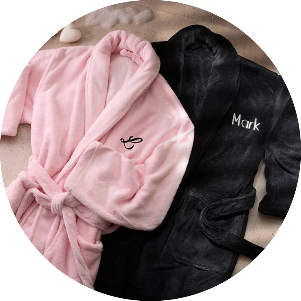 Monogramed bathrobe