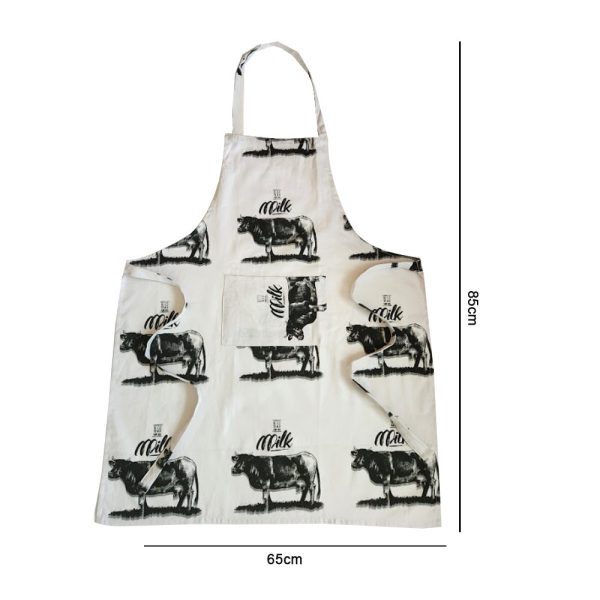 BYFT017582 Orchard Apron 65 x 85 Cm Cow Design 180 Gms Set of 1 B