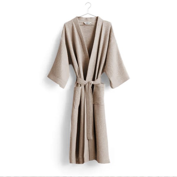 BYFT017589 Orchard Heavy Waffle Adult Bathrobe 300 Gsm Light Beige Set of 1 A