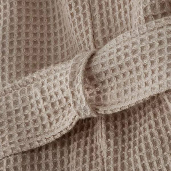 BYFT017589 Orchard Heavy Waffle Adult Bathrobe 300 Gsm Light Beige Set of 1 B