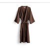 BYFT017590 Orchard Heavy Waffle Adult Bathrobe 300 Gsm Dark Brown Set of 1 A