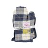 BYFT017592 Orchard Gloves 18 x 28 Cm and Pot Holder 20 x 20 Cm Dark Grey White Checks Set of 2 D