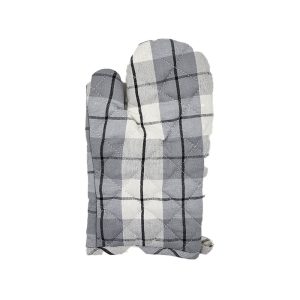 BYFT017594 Orchard Gloves 18 x 28 Cm and Pot Holder 20 x 20 Cm Light Grey White Set of 2 A