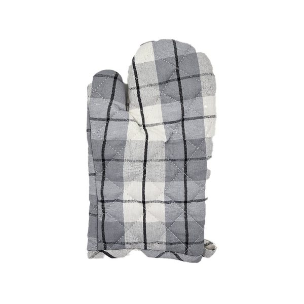 BYFT017594 Orchard Gloves 18 x 28 Cm and Pot Holder 20 x 20 Cm Light Grey White Set of 2 A