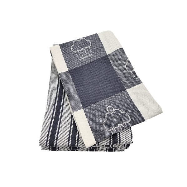 BYFT017605 Orchard Heavy Waffle Kitchen Towel 50 x 70 Cm White Grey 102 Grams C