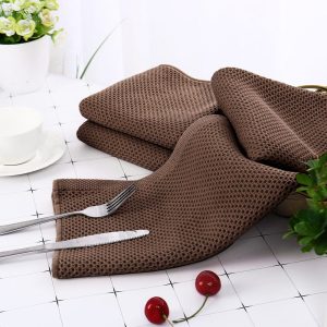 BYFT017610 Orchard Heavy Waffle Towel 70 x 140 Cm Dark Brown 300 Gsm Set of 2