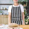 BYFT017647 Orchard Apron 65 x 85 Cm White Black Checks Design 180 Gms Set of 1 E