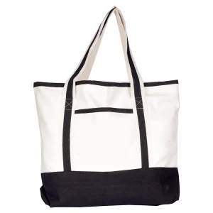 BYFT013959 BYFT Natural Canvas Bag With Black Tape (Plain)