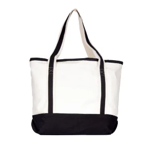 BYFT013960 BYFT White Canvas Bag with Black Tape (Vacay Mode) Design A