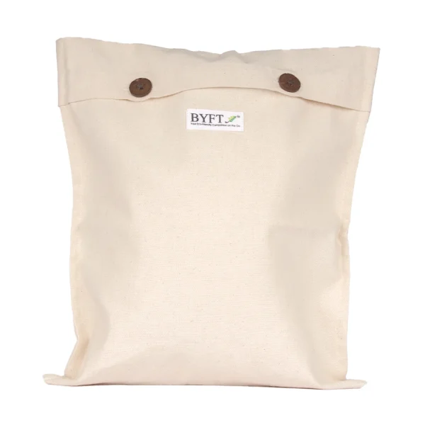 BYFT013979 BYFT Natural Cotton Bag With Coocnut Button Closure