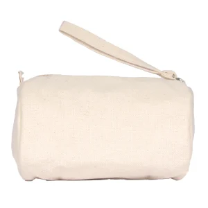 BYFT013981 BYFT Natural Canvas Round Gusset Cosmetic Purse