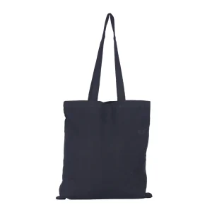 BYFT013988 BYFT Black Cotton Flat Tote Bag (Plain)