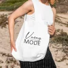 BYFT013994 BYFT White Canvas Flat Tote Bag (Vacay Mode) Design B