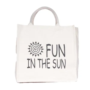 BYFT013997 BYFT Laminated Natural Canvas Bag (Fun in the sun) Design