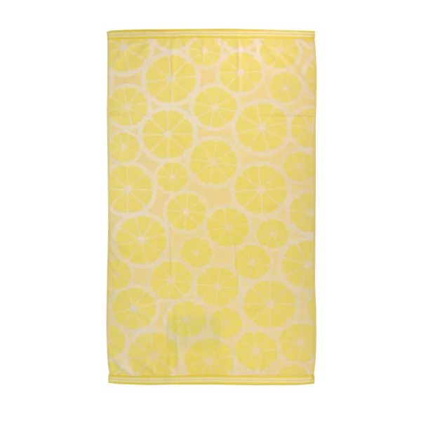 BYFT014494 BYFT Jacquard Beach Towel 86 x 162 Cm 390 Gsm Lemon Cotton Set of 1