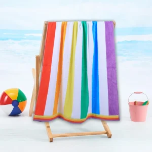 BYFT014496 BYFT Jacquard Beach Towel 86 x 162 Cm 390 Gsm Rainbow Cotton Set of 1 B