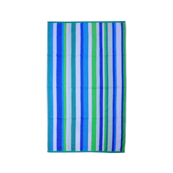 BYFT014497 BYFT Jacquard Beach Towel 86 x 162 Cm 390 Gsm Cool Stripe Cotton Set of 1