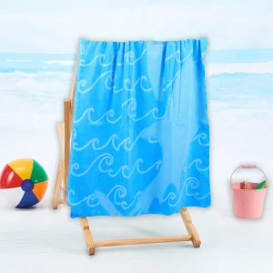 BYFT014498 BYFT Jacquard Beach Towel 86 x 162 Cm 390 Gsm Sharks Cotton Set of 1 B