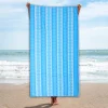 BYFT014499 BYFT Jacquard Beach Towel 86 x 162 Cm 390 Gsm Cool Hexagon Cotton Set of 1 C