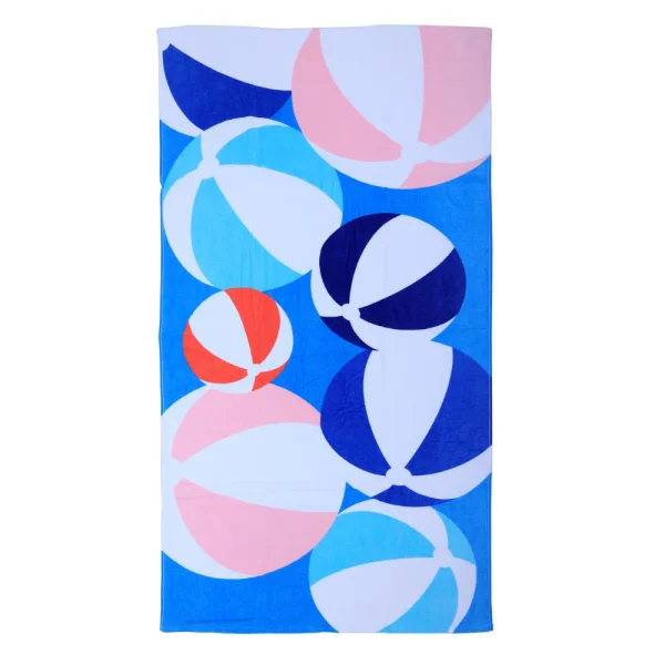 BYFT014504 BYFT Jacquard Beach Towel 86 x 162 Cm 390 Gsm Beach Ball Cotton Set of 1