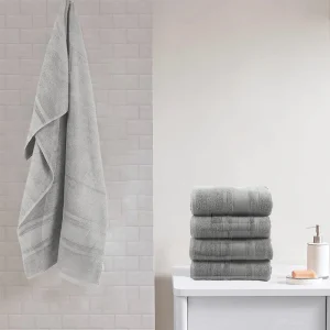 BYFT014536 BYFT Home Castle Bath Sheet 90 x 180 Cm 550 Gsm Grey 100 Cotton Set of 1 C